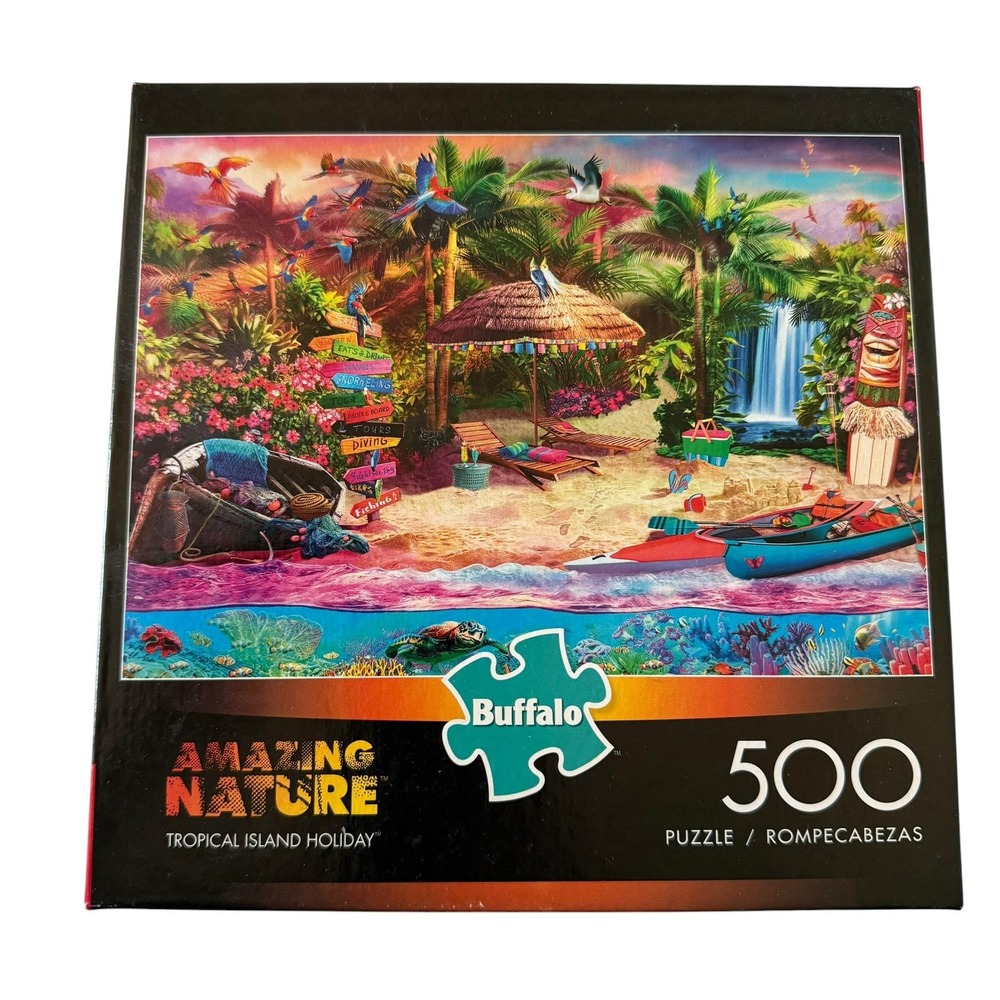 Buffalo Amazing Nature Tropical Island Holiday 500 Piece Jigsaw Puzzle UNCOUNTED